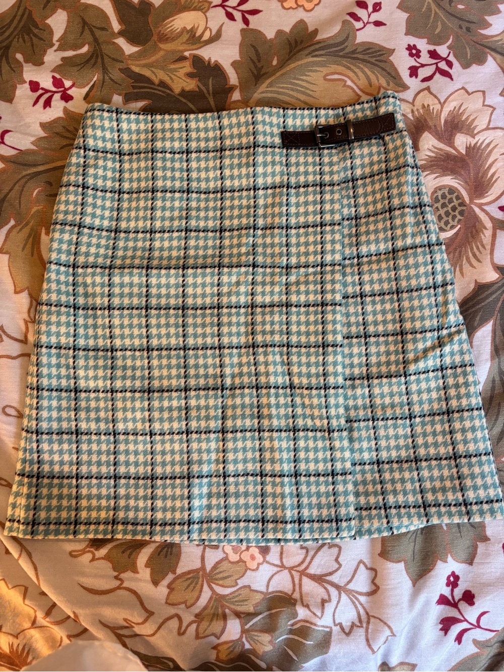 Boden Tweed Plaid Mini Skirt